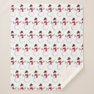 Snowman Aquarell Vintage Retroxmas Muster Sherpadecke