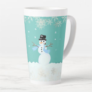 Snowman Art Christmas Merry n Happy Sprichwort Milchtasse