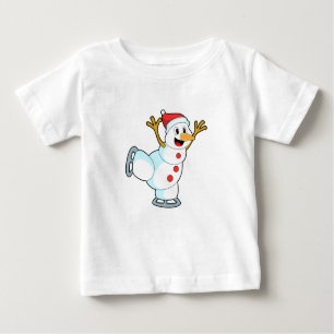 Snowman at Ice Skaten with Ice Skate.PNG Baby T-shirt