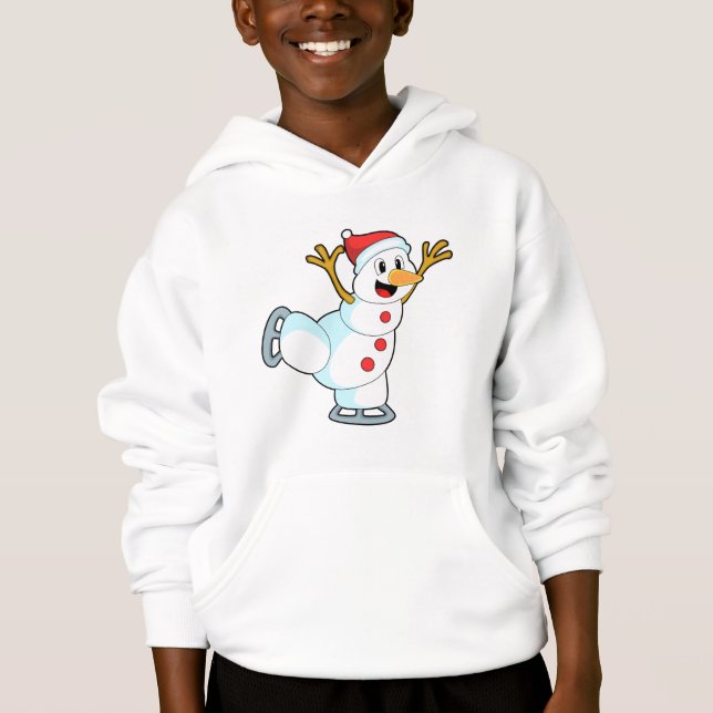 Snowman at Ice Skaten with Ice Skate.PNG Hoodie (Vorderseite)