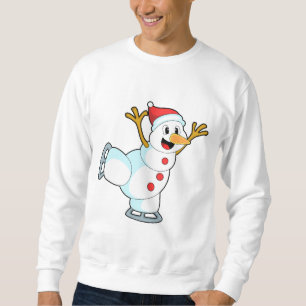 Snowman at Ice Skaten with Ice Skate.PNG Sweatshirt