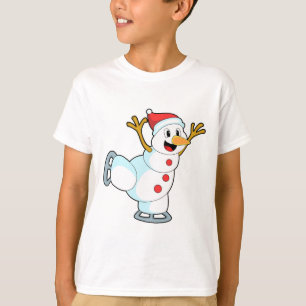Snowman at Ice Skaten with Ice Skate.PNG T-Shirt