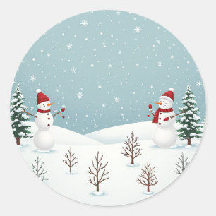 Snowman-Aufkleber, die mit Christm gut laufen Runder Aufkleber