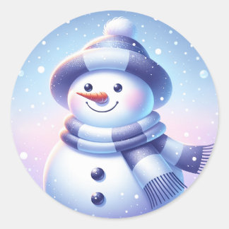 Snowman-Aufkleber Runder Aufkleber