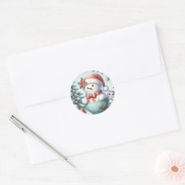 Snowman-Aufkleber Runder Aufkleber