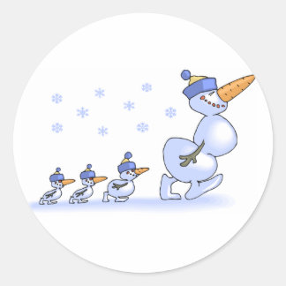 Snowman-Aufkleber Runder Aufkleber