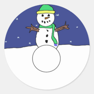 Snowman-Aufkleber Runder Aufkleber