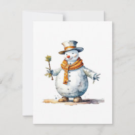 Snowman B - Wasserfarben Feiertagskarte