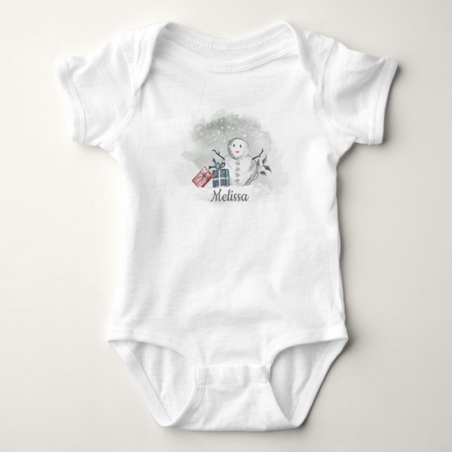 Snowman Baby Bodysuit Baby Strampler (Vorderseite)