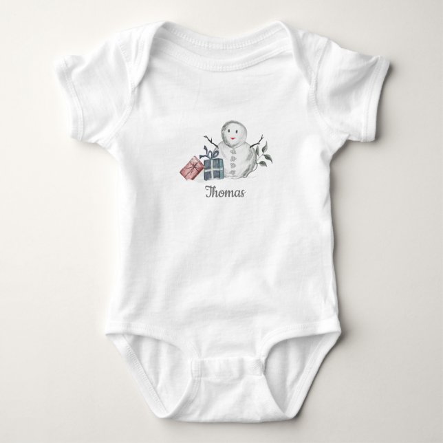 Snowman Baby Bodysuit Baby Strampler (Vorderseite)