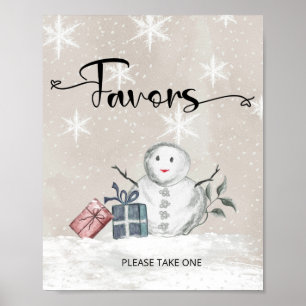 Snowman Baby Dusche Favoriten Poster