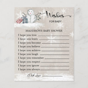 Snowman Baby Dusche wünscht eine Babykarte