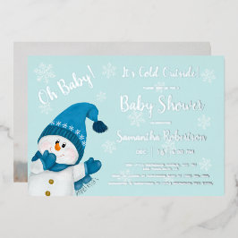 Snowman Baby It's Cold Outside Foto Babydusche Folieneinladung
