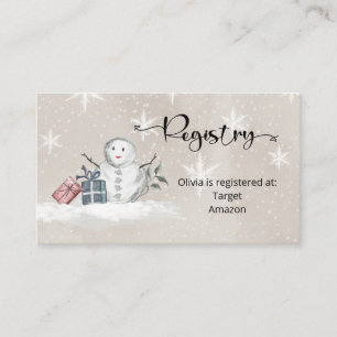 Snowman Baby Registry Begleitkarte