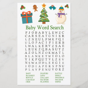 Snowman Baby Shooter Word Search Game