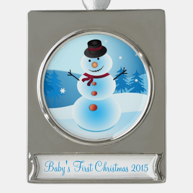 Snowman Baby's First Christmas Frame Ornament (Vorderseite)