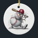 Snowman Baseball Player Funny Kids Men Boys Teens Keramik Ornament<br><div class="desc">Snowman Baseball Player Funny Kids Men Boys Teens Winter</div>