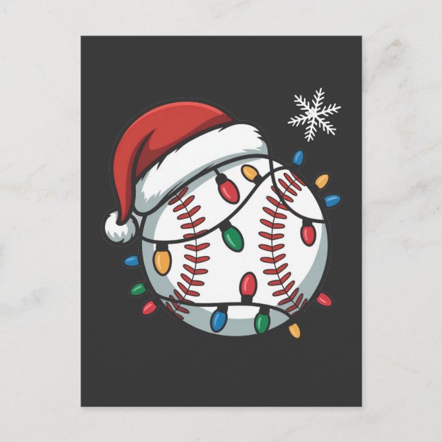 Snowman Baseball Weihnachtsfeier WeihnachtsBasebal Einladungspostkarte (Vorderseite)