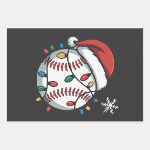 Snowman Baseball Weihnachtsfeier WeihnachtsBasebal Geschenkpapier Set