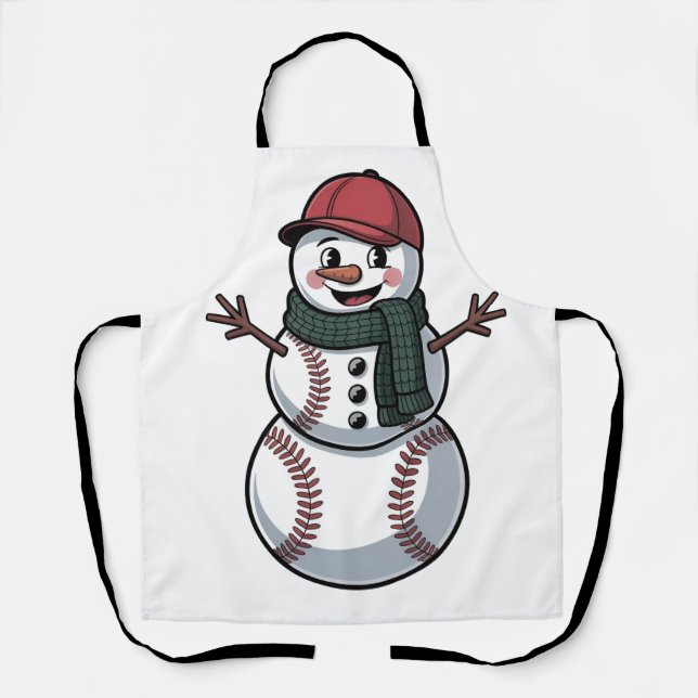 Snowman Baseball Weihnachtsfeier WeihnachtsBasebal Schürze (Vorderseite)