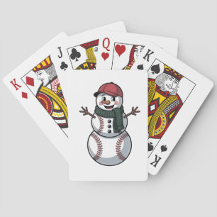 Snowman Baseball Weihnachtsfeier WeihnachtsBasebal Spielkarten