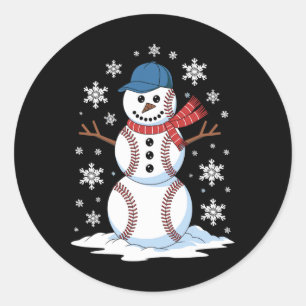 Snowman Baseball Wintersportliebhaber Männer Fraue Runder Aufkleber