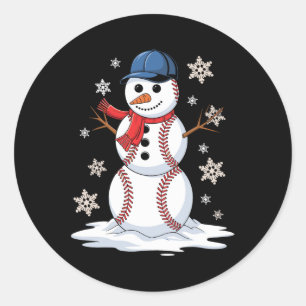 Snowman Baseball Wintersportliebhaber Männer Fraue Runder Aufkleber