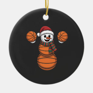 Snowman Basketbal Weihnachtsfeiertag Weihnachtsfei Keramik Ornament