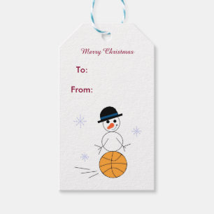Snowman Basketball-Spieler Geschenkanhänger