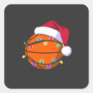 Snowman Basketball Weihnachtsfeiertag Weihnachtsfe Quadratischer Aufkleber