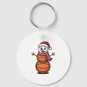 Snowman Basketball Weihnachtsliebhaber Schlüsselanhänger