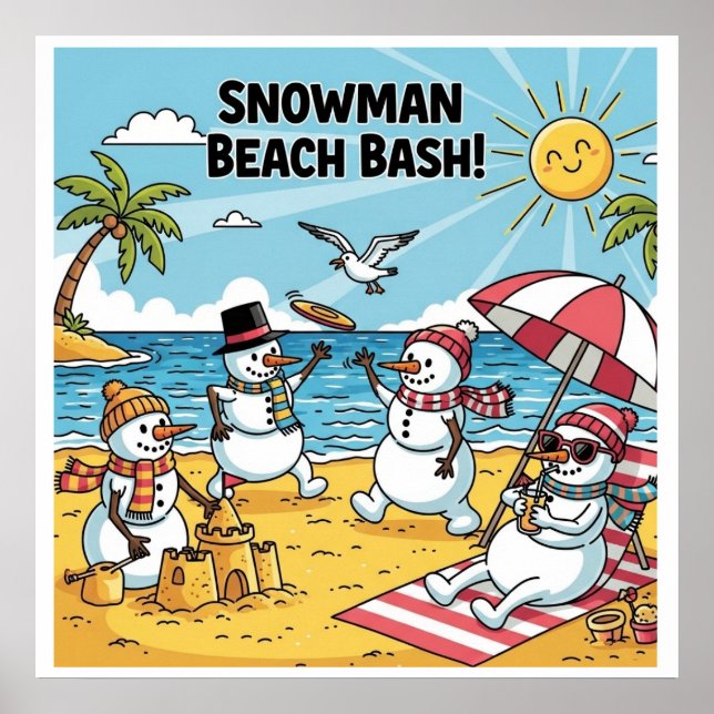 Snowman Beach Bash Poster (Vorne)