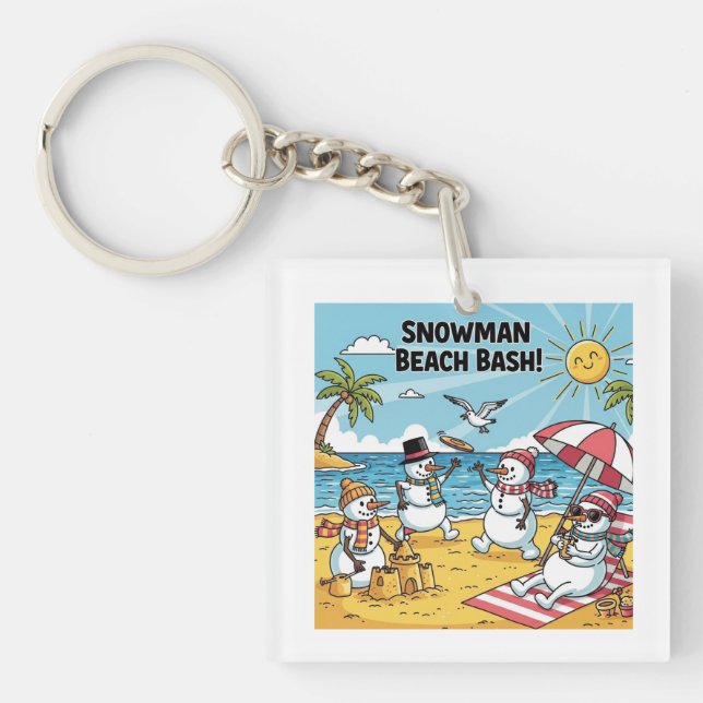 Snowman Beach Bash Schlüsselanhänger (Vorderseite)