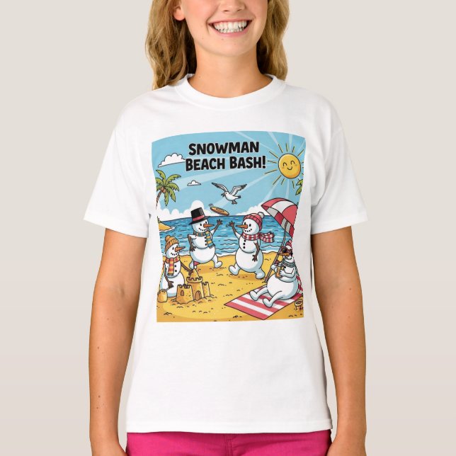 Snowman Beach Bash T-Shirt (Vorderseite)