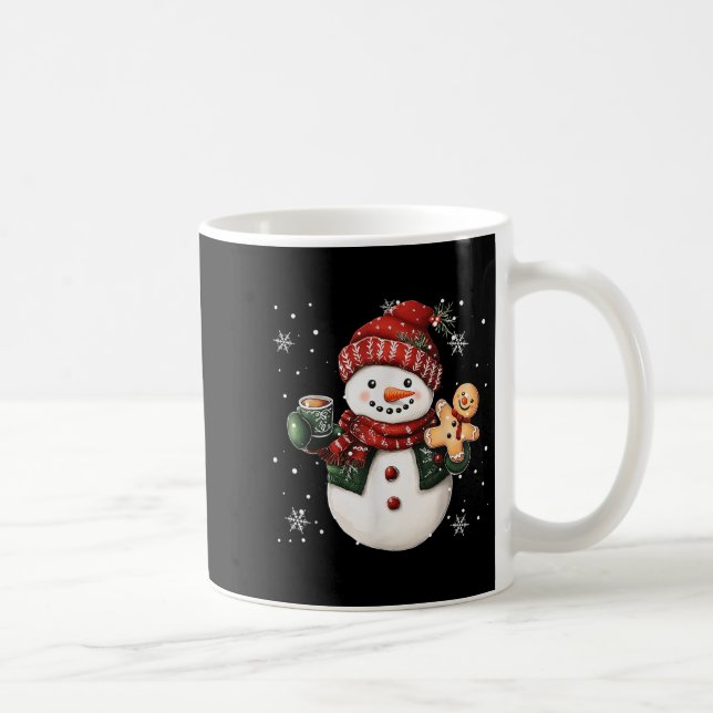 Snowman Beanie Coffee Latte Ginggerbread Merry Chr Kaffeetasse (Rechts)