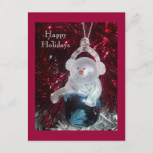Snowman Bell Ornament Postcard Postkarte