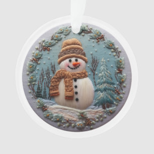 Snowman bestickt ornament