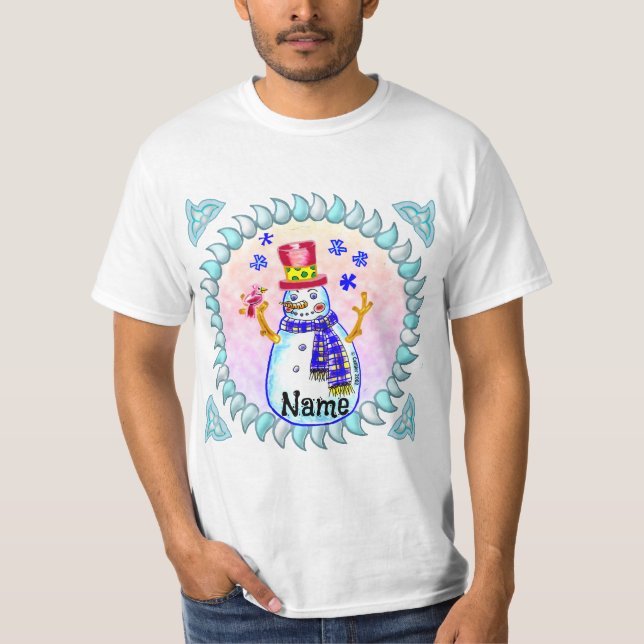 Snowman Bird Friend T - Shirt (Vorderseite)