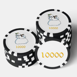 Snowman Black Gold 10000 gestreifter Poker-Chip Pokerchips