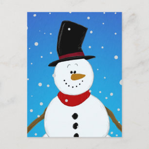 Snowman - Blau Postkarte