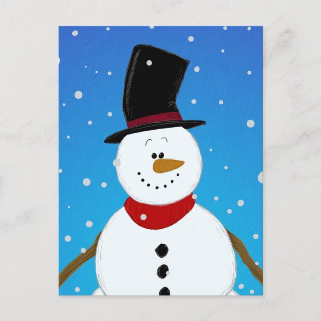 Snowman - Blau Postkarte (Vorderseite)