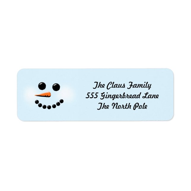 Snowman Blue and White Holiday Labels (Vorne)