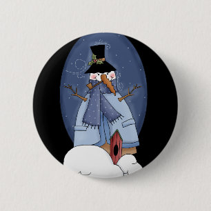 Snowman Blue Tshirts und Geschenke Button