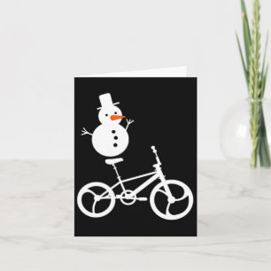 Snowman Bmx Bike Weihnachten Winter Funny Cycling Karte