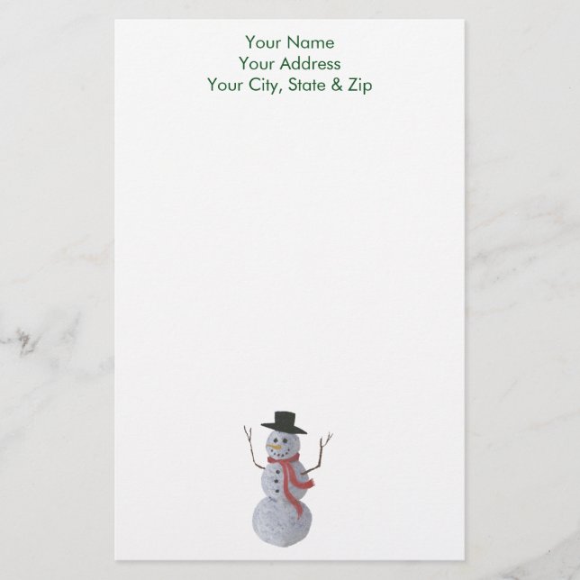 Snowman Briefpapier (Vorderseite)
