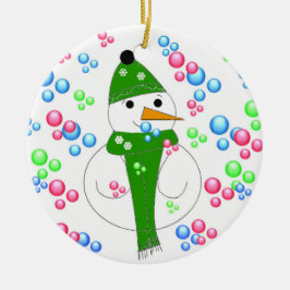 Snowman Bubble Mania Keramikornament