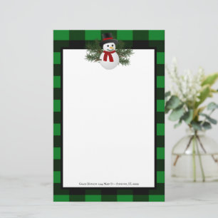 Snowman Buffalo Karierte Personalisierte Stationer Briefpapier