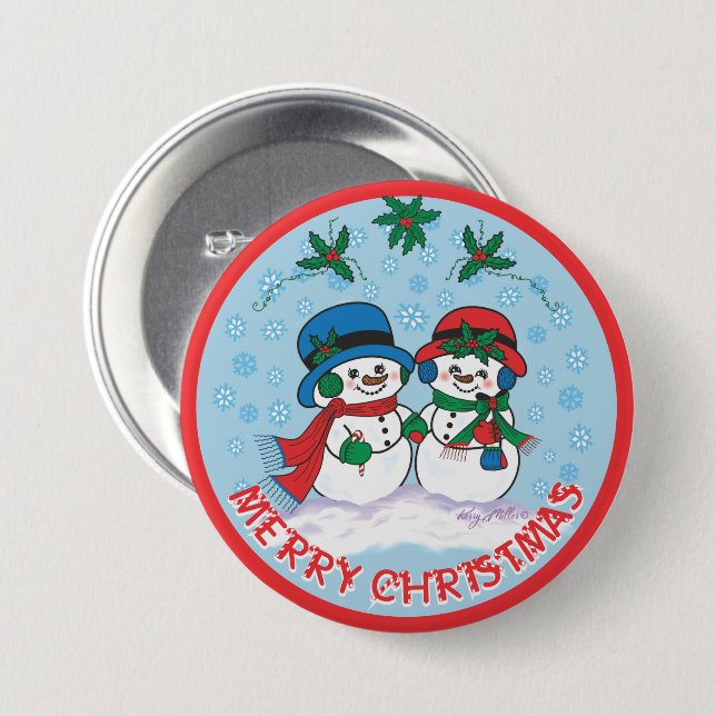 Snowman Button (Vorne & Hinten)