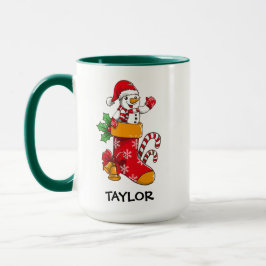 Snowman Candy Cane Strumpfs Individuelle Name Kaff Tasse