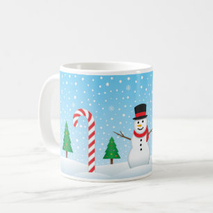 Snowman & Candy Cane Winter Wonderland Kaffeetasse